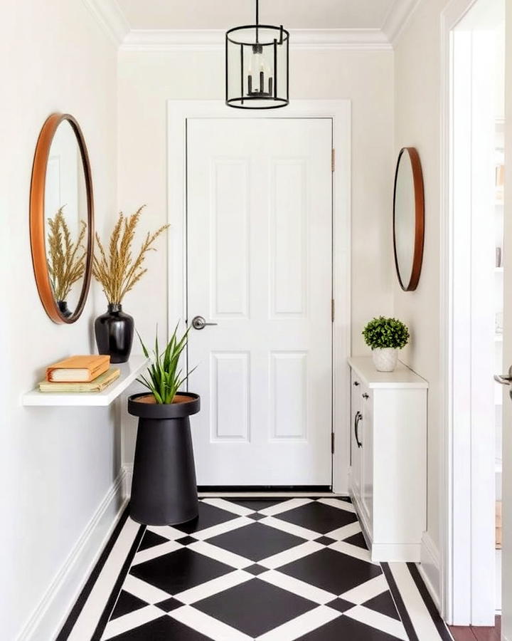 Geometric Patterns Small Entryway Tile Floor