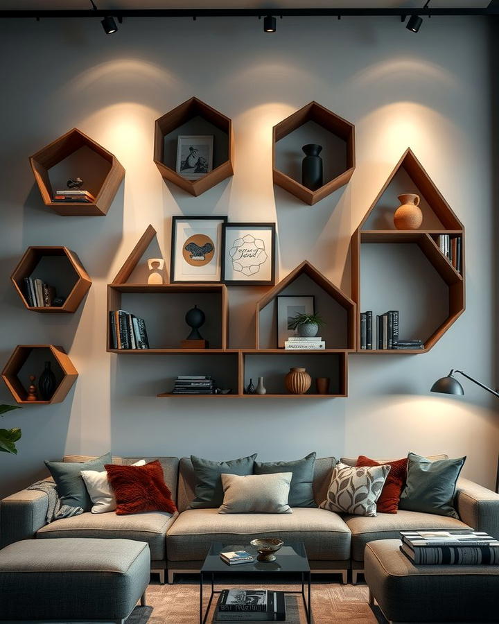 Geometric Shelves for a Modern Touch