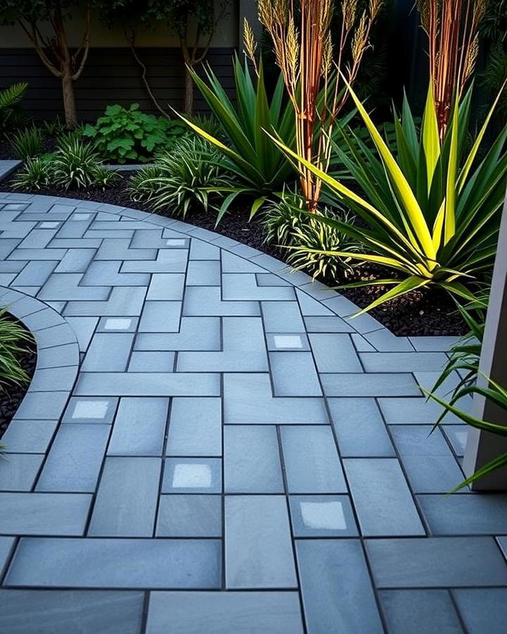 Geometric Stone Walkway