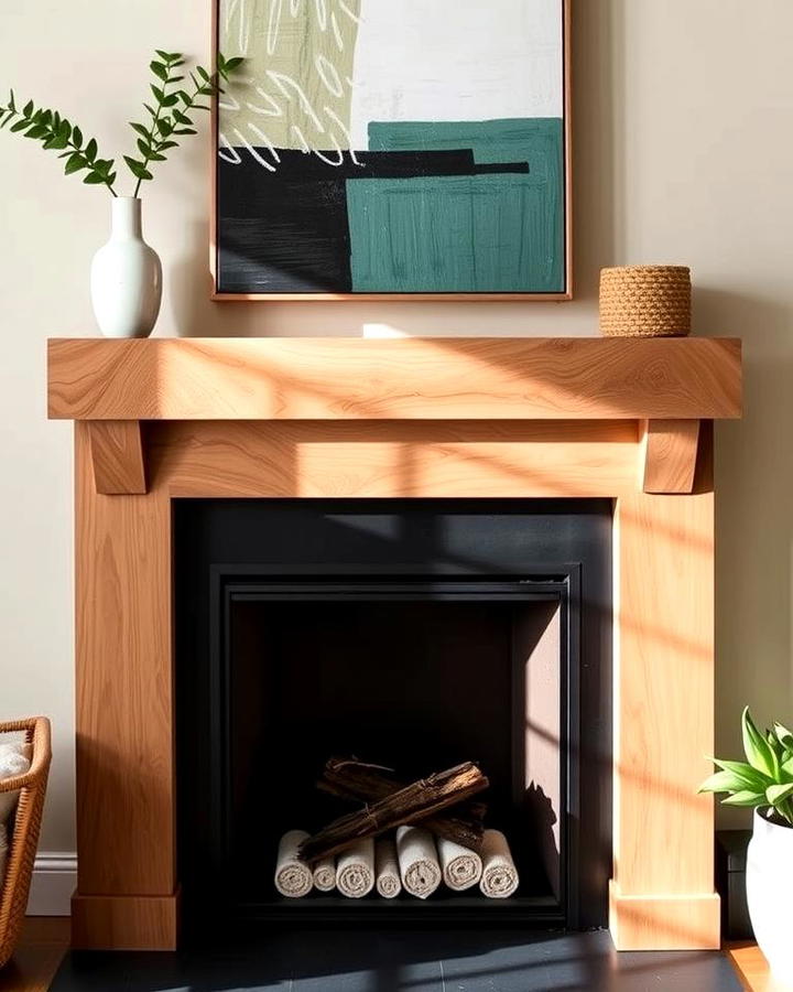 Geometric Wood Mantel