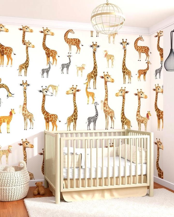 Giraffe Wallpaper Accent Wall