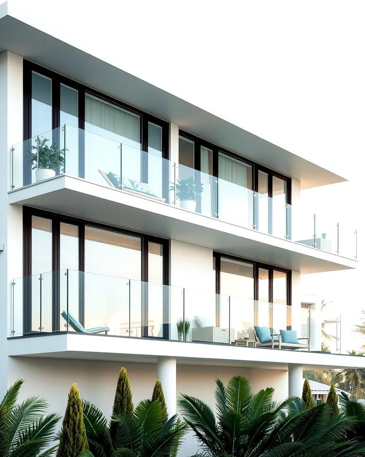 Glass Balconies with Aluminum Frames for Lightweight Durability