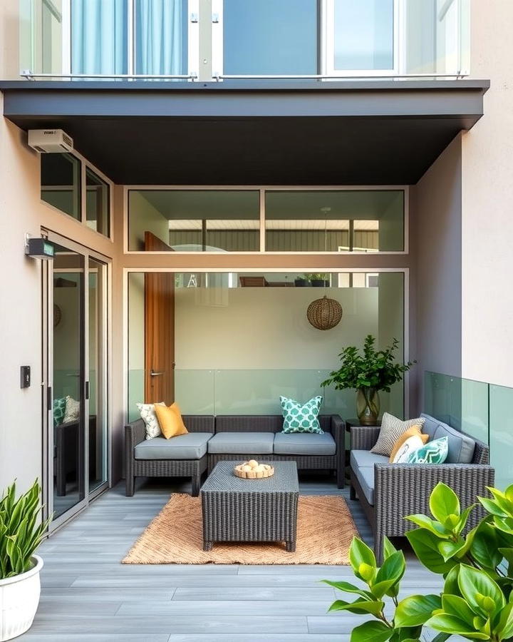 Glass Balconies with Built In Seating