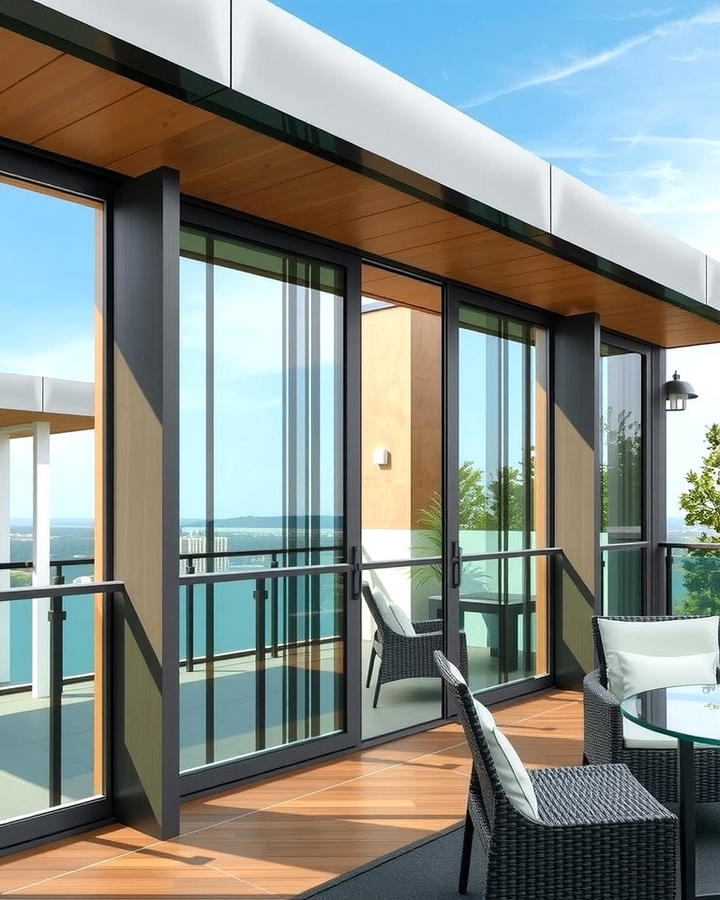 Glass Balconies with Sliding Panels for Versatility