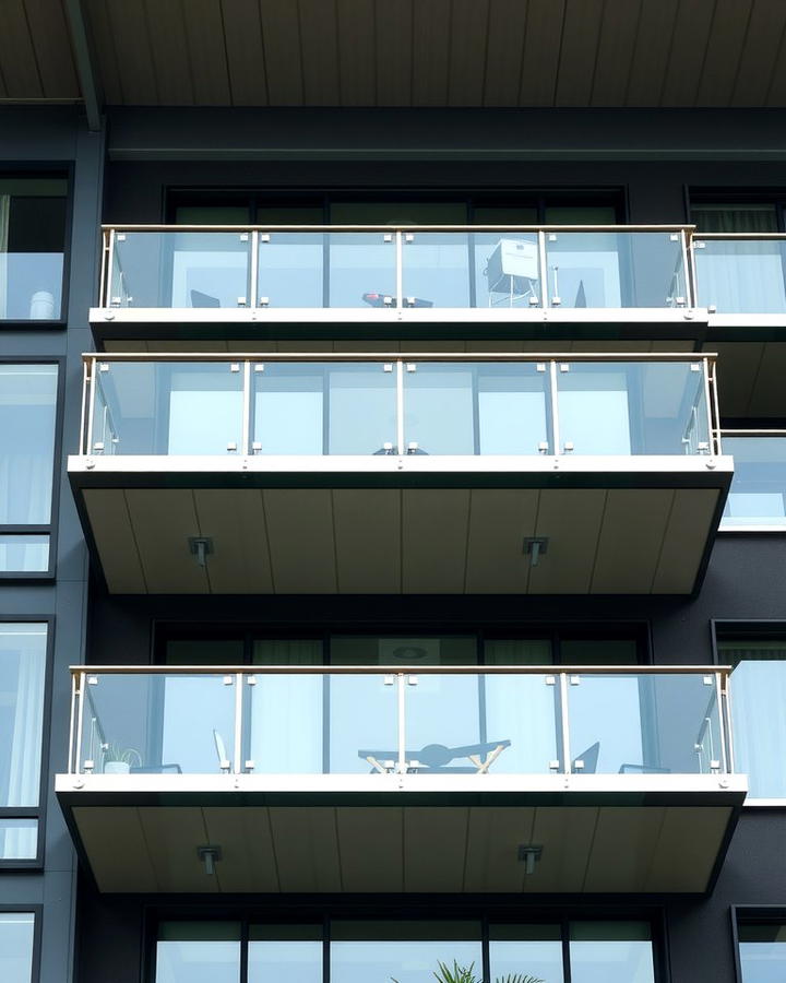 Glass Balconies with Stainless Steel Frames