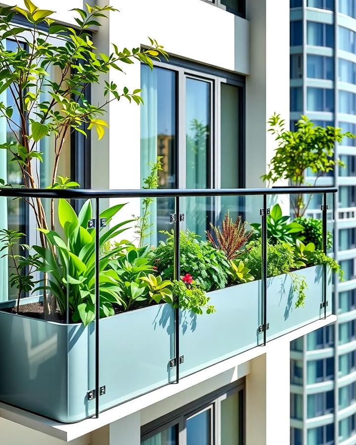 Glass Balcony With Planter Integration