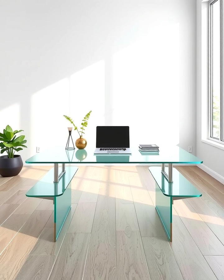 Glass Floating Desk for a Modern Touch