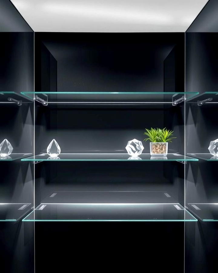 Glass Floating Shelves for a Sleek Modern Touch