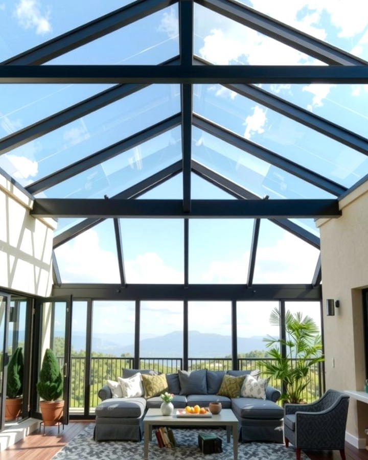 Glass Panel Gable Roof Design