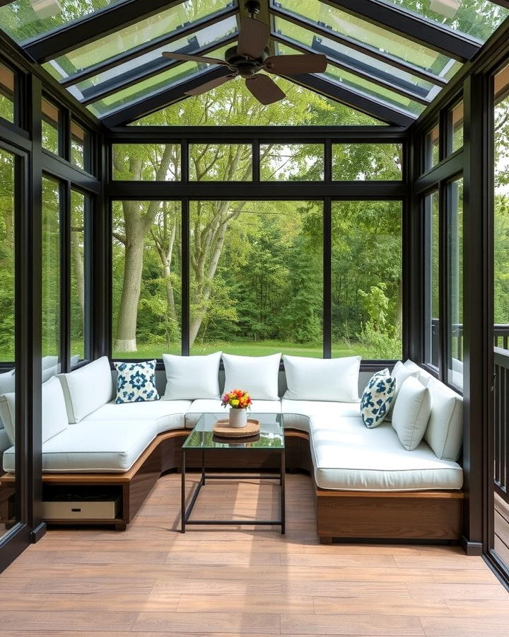 Glass Porch with Built In Seating