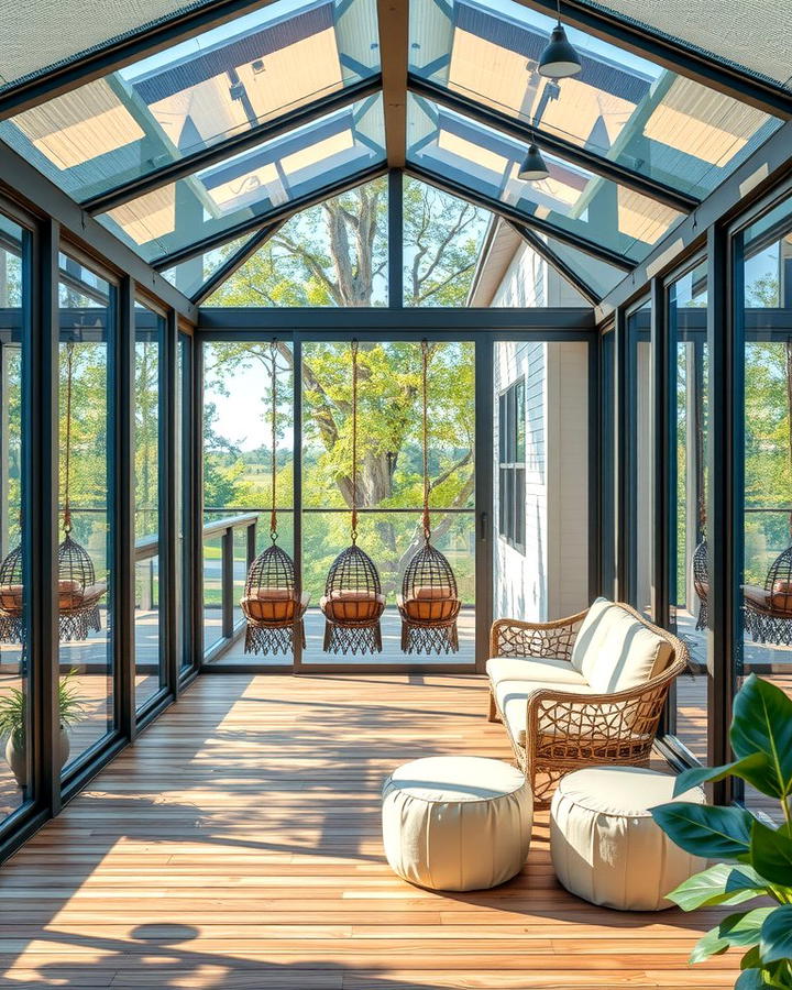 Glass Porch with Swing Seating