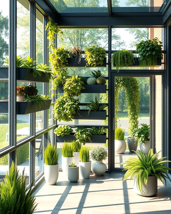 Glass Porch with Vertical Gardens