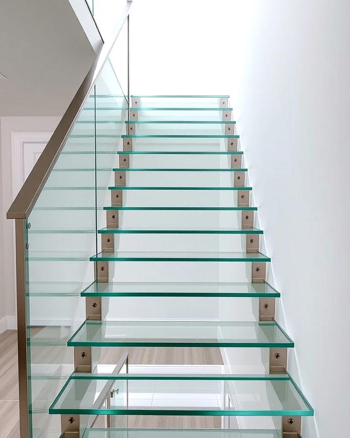 Glass Staircase for a Futuristic Look