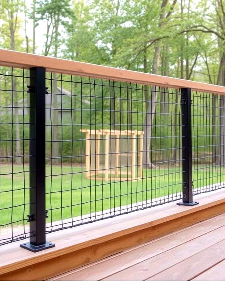 Glass and Hog Wire Combo Railing