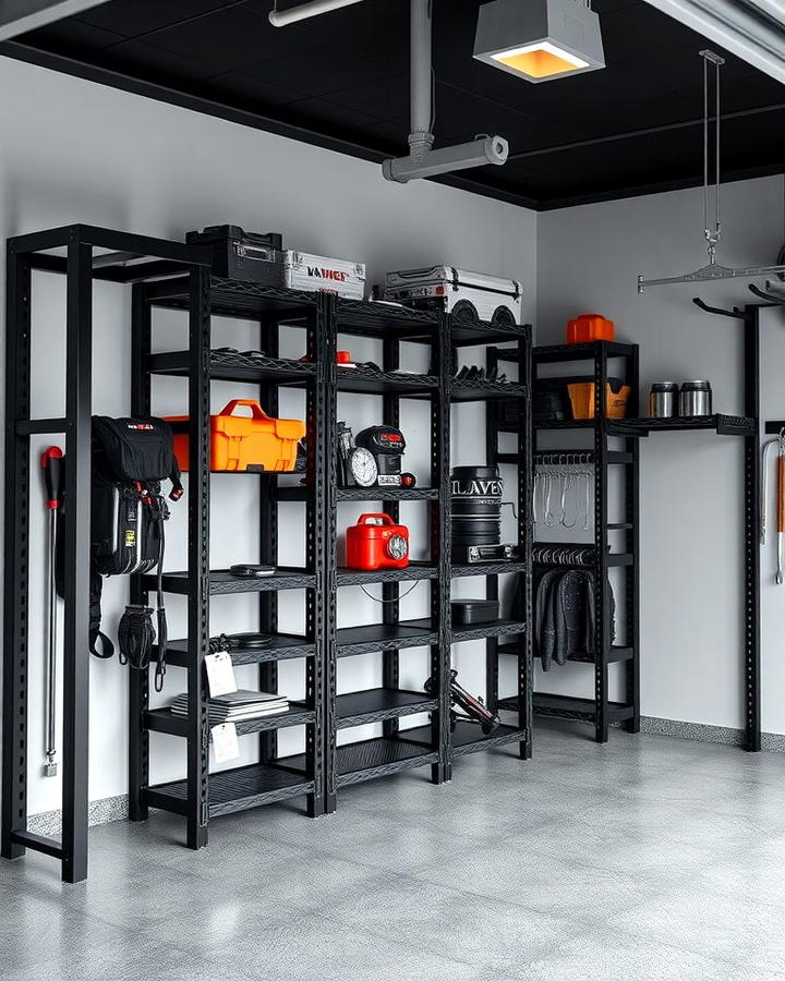 Glossy Black Storage Racks