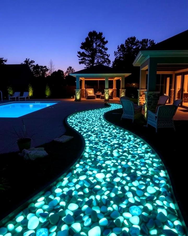 Glow in the Dark Pebble Paths