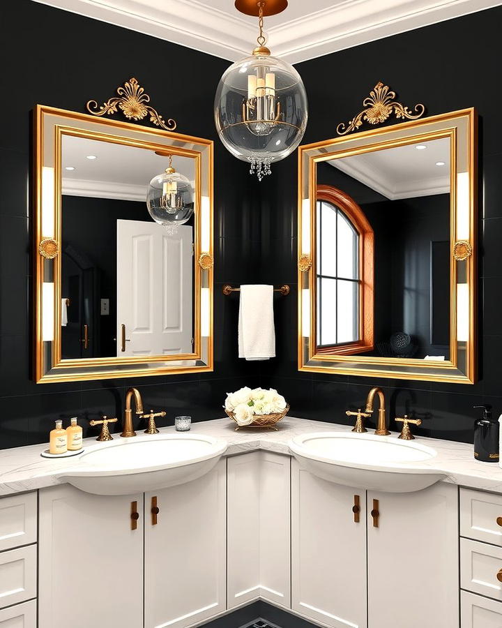 Gold Accented Vanity Mirrors