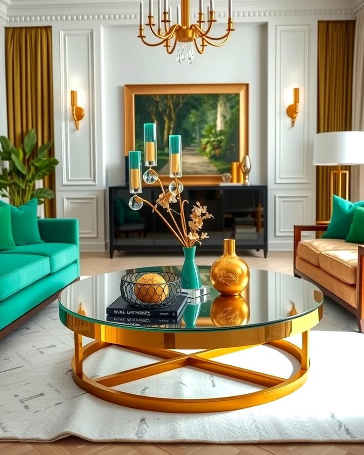 Gold Coffee Table as a Centerpiece