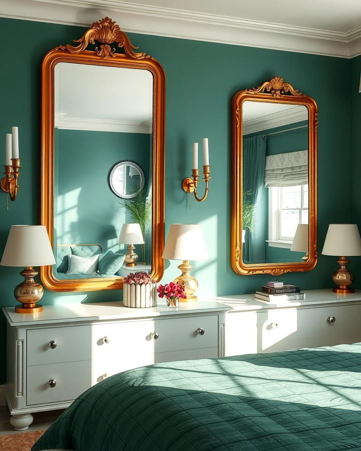 Gold Framed Mirrors for Depth