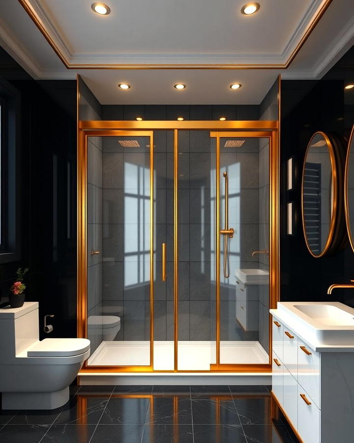 Gold Framed Shower Enclosures