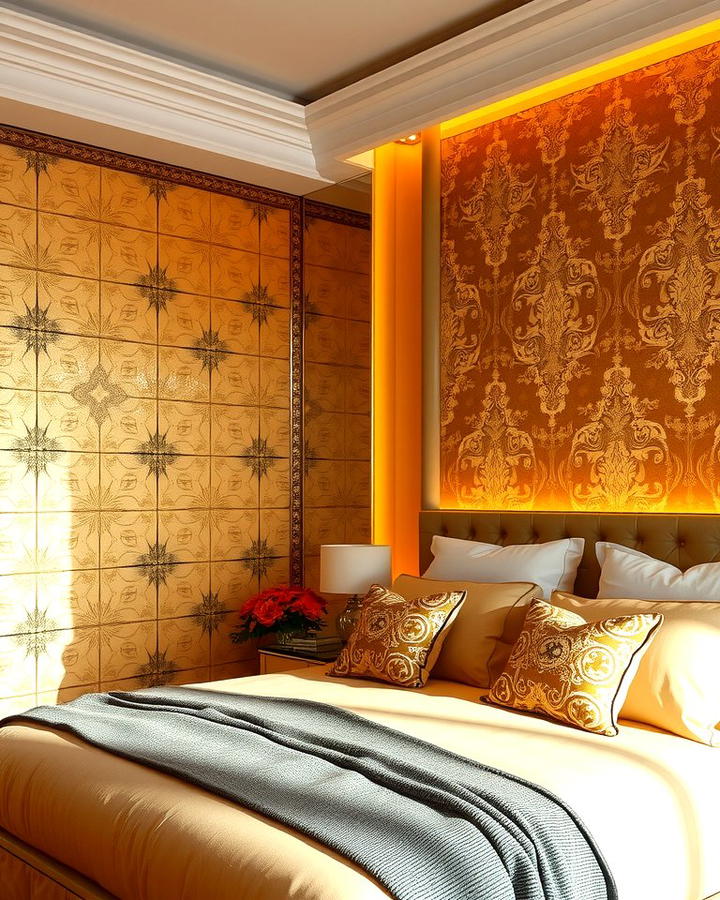 Gold Patterned Wallpaper