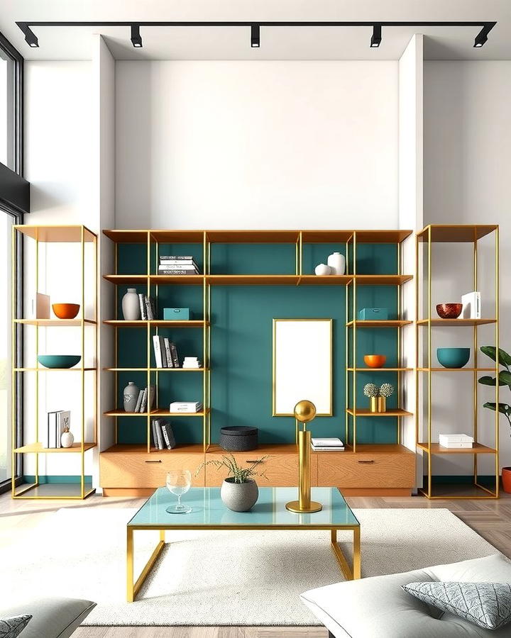 Gold Shelving Units for Display