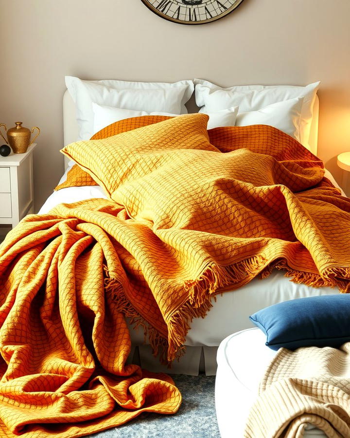 Gold Toned Throw Blankets