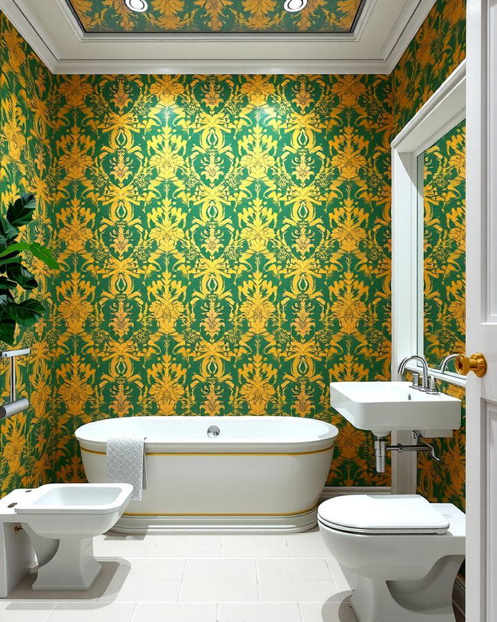 Gold and Green Wallpaper