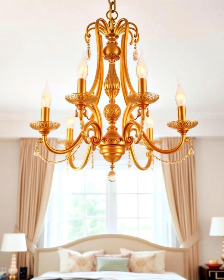 Golden Chandelier for Bedroom