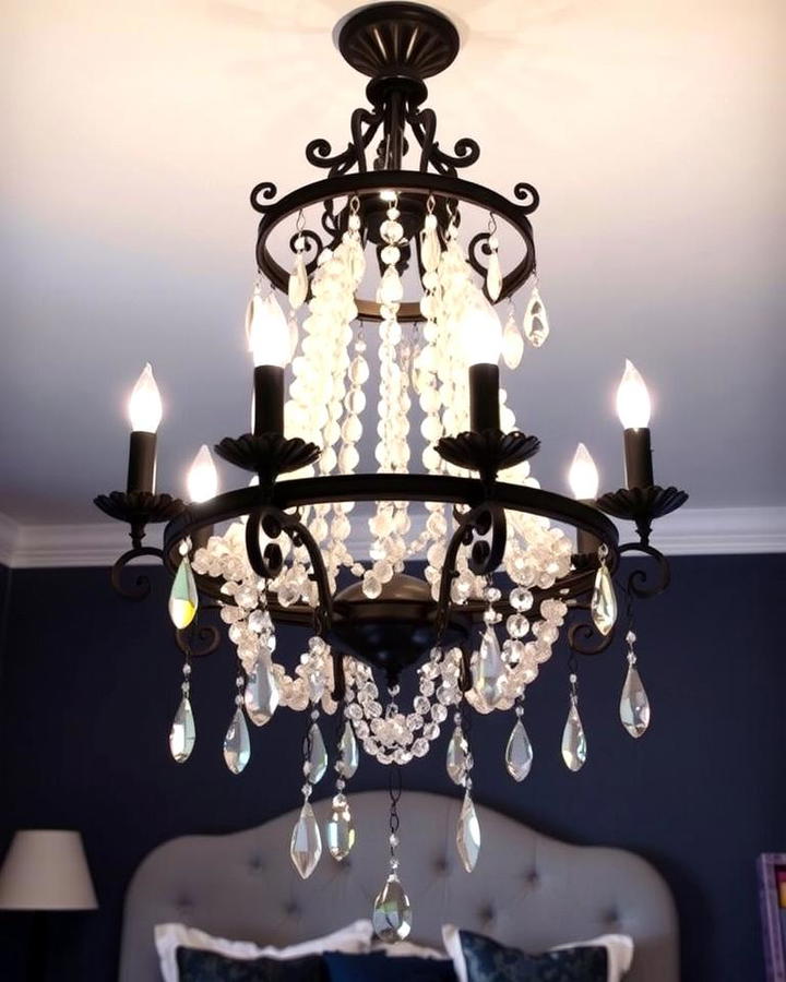 Gothic Chandelier with Pastel Crystals