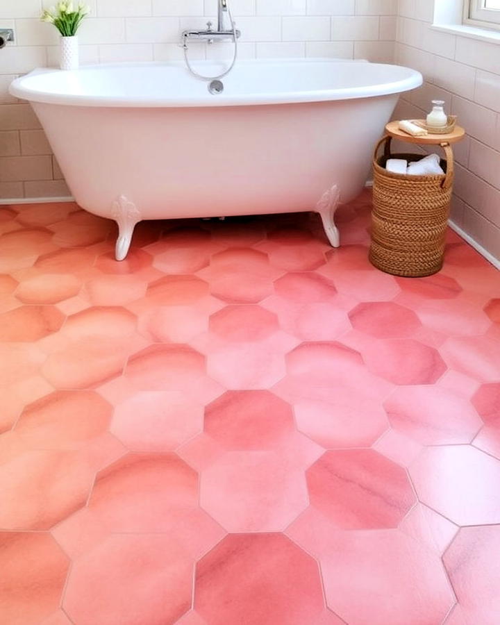 Gradient or Ombre Tile Effects Bathroom Floor