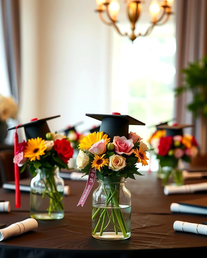 Graduation Cap Floral Arrangements