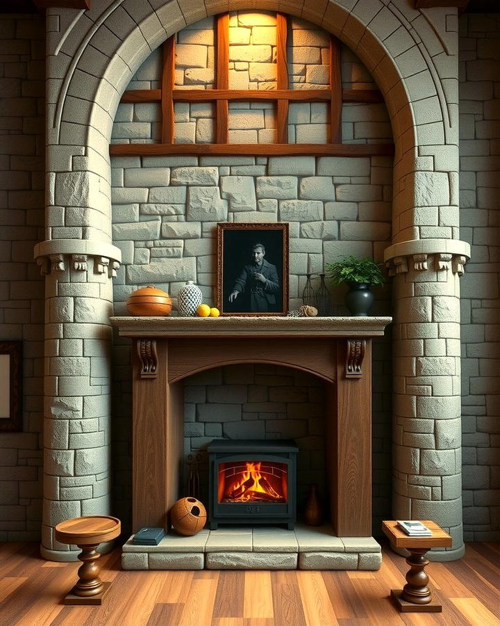 Grand Stone Fireplace