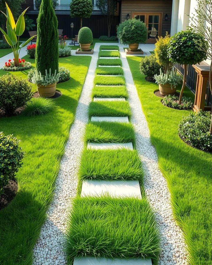 Grass Infilled Paver Walkway