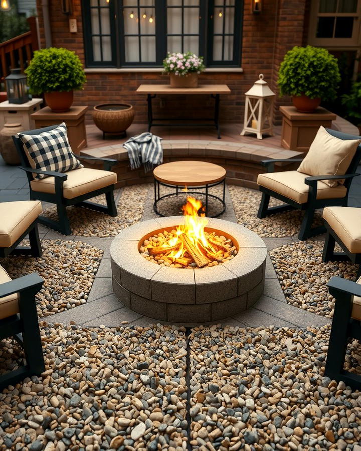 Gravel Filled Fire Pit Area