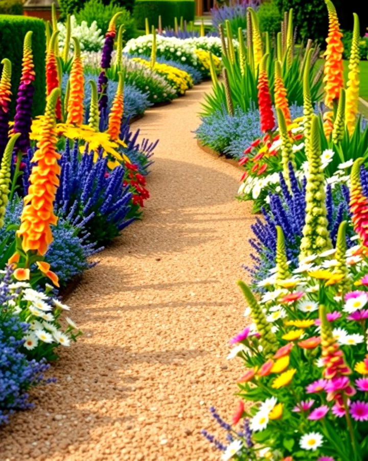 Gravel Pathways with Flower Borders