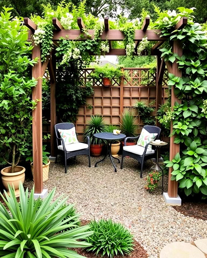 Gravel Seating Nook in Garden