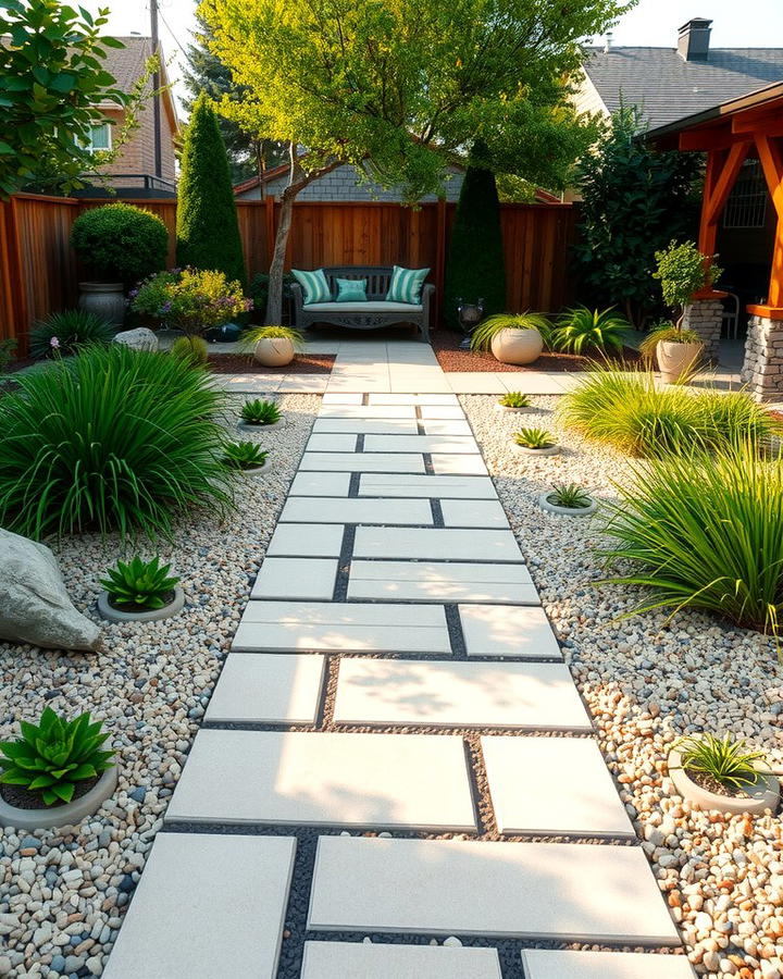 Gravel and Paver Combination