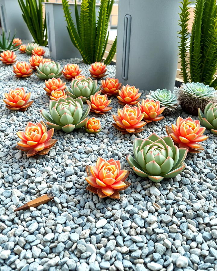 Gravel and Succulent Combination