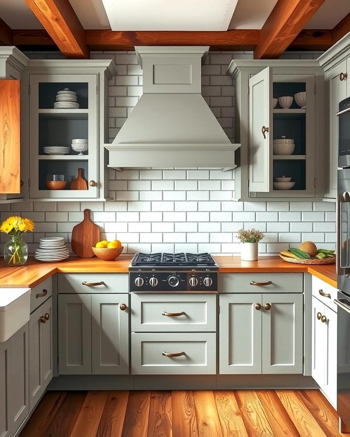 Gray Cabinets with Beadboard Accents