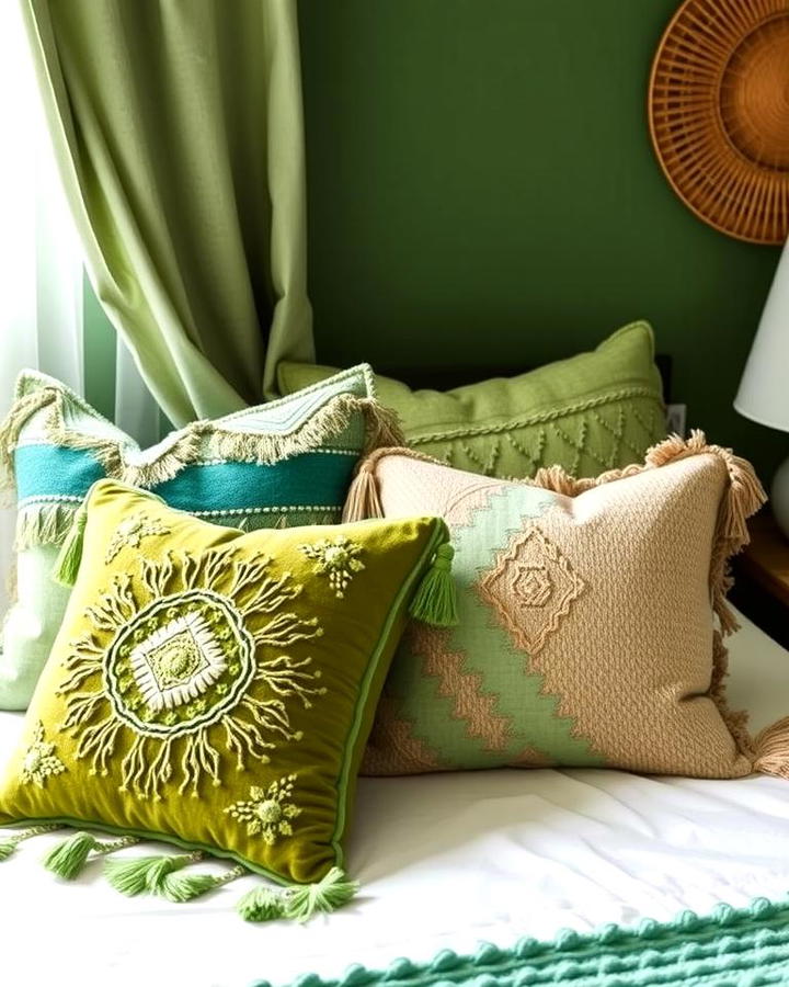 Green Accent Pillows