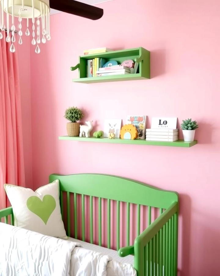 Green Accent Shelves