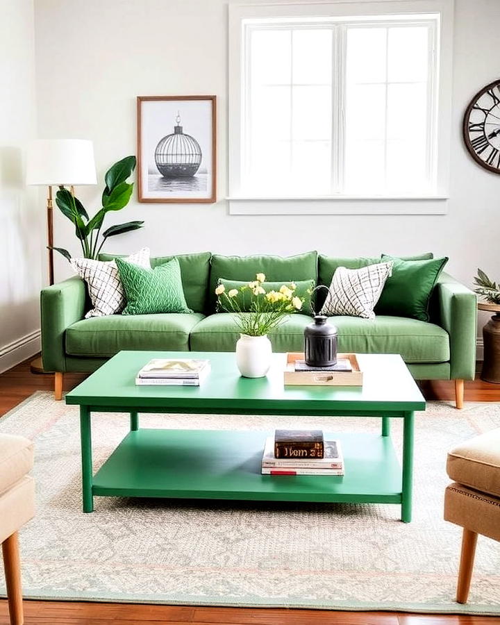 Green Coffee Table for a Pop of Color