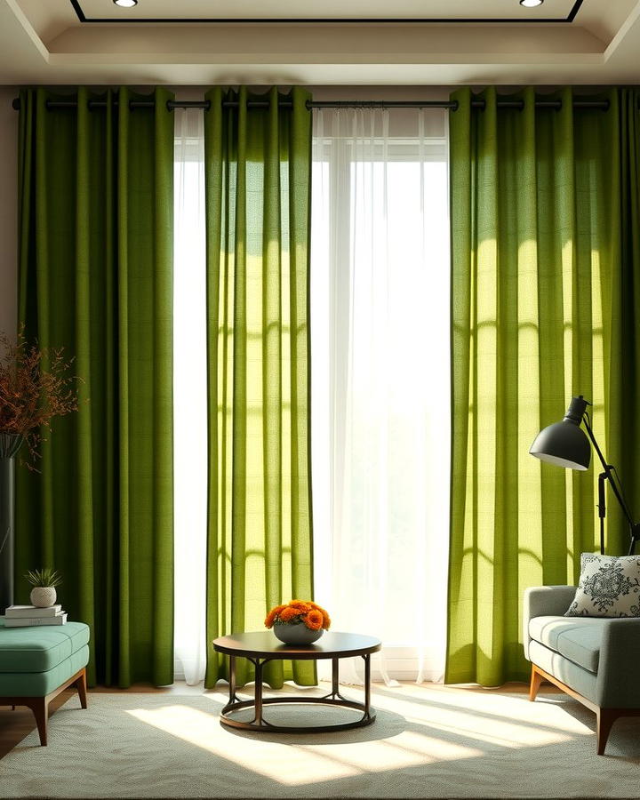 Green Curtains for Subtle Sophistication