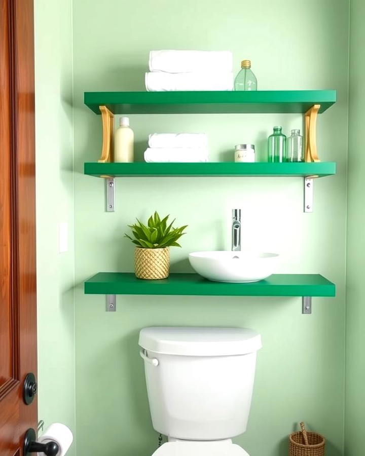 Green Floating Shelves