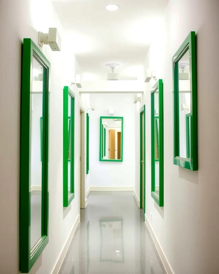 Green Framed Mirrors