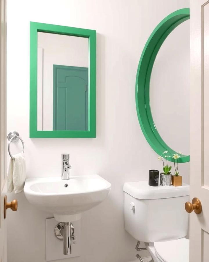 Green Framed Mirrors