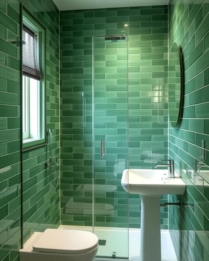 Green Glass Shower Enclosure