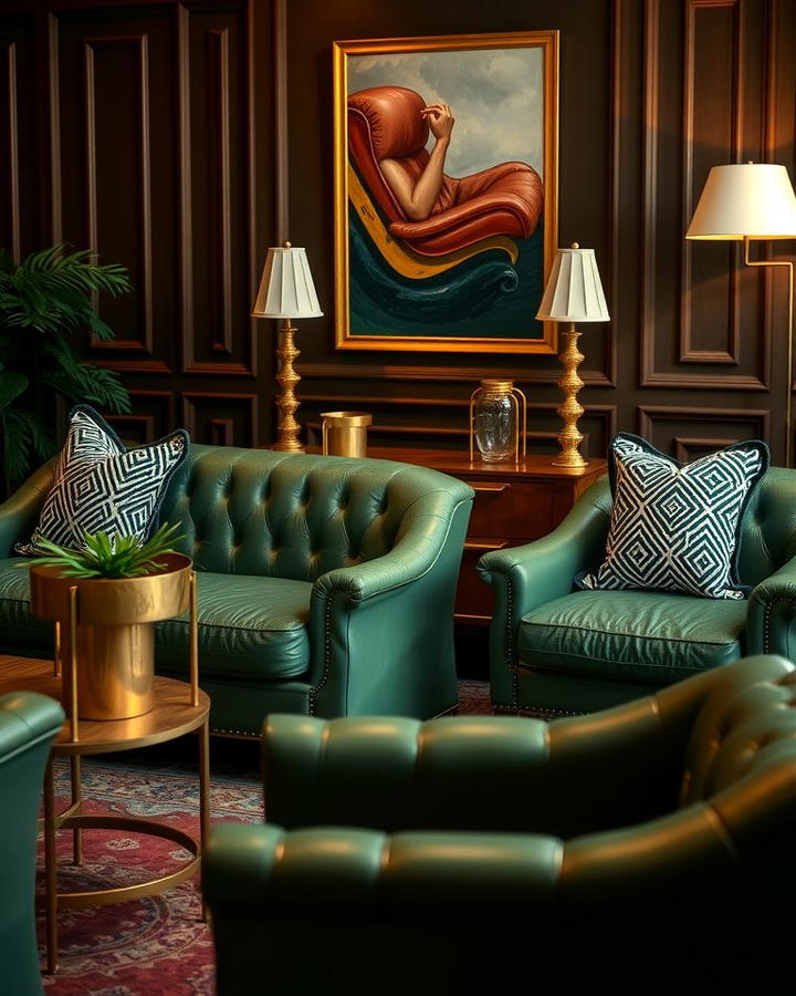 Green Leather Armchairs