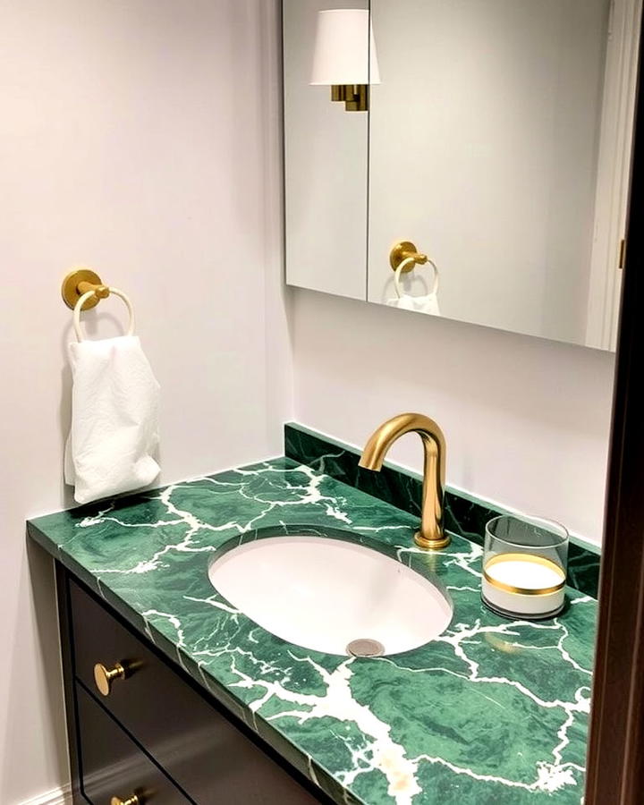 Green Marble Bathroom Countertop